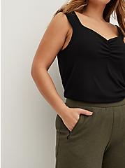 Plus Size Relaxed Fit Jogger - Lightweight Ponte Heathered Green, GREEN HEATHER, alternate
