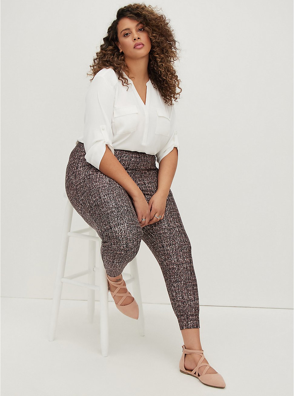Plus Size Relaxed Fit Jogger - Lightweight Textured Ponte Black, OTHER PRINTS, hi-res