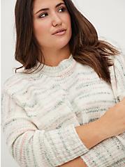 Drop Shoulder Pullover Sweater - Multi, CLOUD DANCER, alternate
