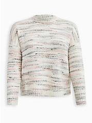 Drop Shoulder Pullover Sweater - Multi, CLOUD DANCER, hi-res