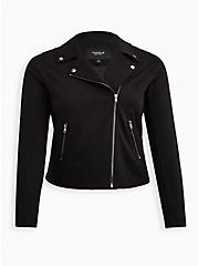 Moto Jacket - Luxe Ponte Black, DEEP BLACK, hi-res