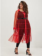 Plus Size Kimono - Mesh Red Hearts, JESTER RED, alternate
