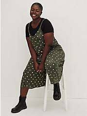 Plus Size Culotte Jumpsuit - Super Soft Stars Olive, OLIVE, alternate