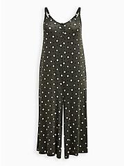 Plus Size Culotte Jumpsuit - Super Soft Stars Olive, OLIVE, hi-res