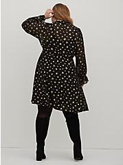Mock Neck Mini Dress - Chiffon Stars Black, STARS - BLACK, alternate