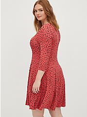 Plus Size Sweetheart Skater Dress - Super Soft Dot Red, DOT - RED, alternate