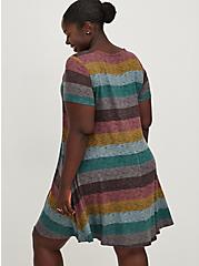 Plus Size Trapeze Dress - Super Soft Plush Multi Stripe, STRIPE - MULTI, alternate