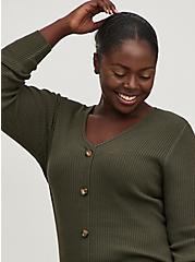 Plus Size Bodycon Sweater Dress - Olive, DEEP DEPTHS, alternate