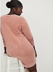 Plus Size Pullover Dress - Cozy Fleece Pink Wash, TIE DYE-PINK, alternate