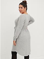 Plus Size Skater Dress - Super Soft Plush Grey, HEATHER GREY, alternate