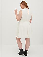 Plus Size Tank Dress - Crinkle Gauze Crochet White, WHITE, alternate