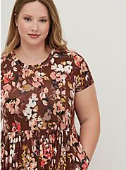 Fit & Flare Midi Dress - Super Soft Floral Brown, FLORAL - BROWN, alternate