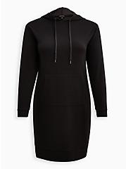 Plus Size Hoodie Dress - Cupro Black, DEEP BLACK, hi-res