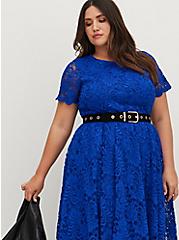 Fit & Flare Midi Dress - Lace Blue, ELECTRIC BLUE, alternate