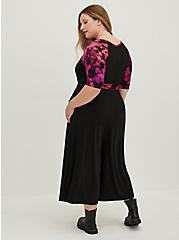 Plus Size Raglan Culotte Jumpsuit - Super Soft Tie Dye Black, TIE DYE-BLACK, alternate
