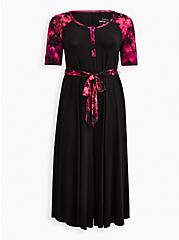 Plus Size Raglan Culotte Jumpsuit - Super Soft Tie Dye Black, TIE DYE-BLACK, hi-res