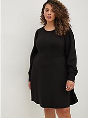 Raglan Skater Dress - Ultra Soft Fleece Black, DEEP BLACK, alternate
