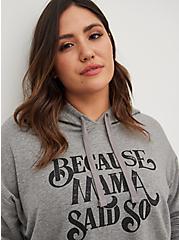 Plus Size Relaxed Fit Hoodie - Ultra Soft Fleece Because Mama Said So Grey, MEDIUM HEATHER GREY, alternate