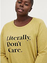 Plus Size Raglan Sweatshirt - Ultra Soft Fleece Don't Care Olive, OLIVE, alternate
