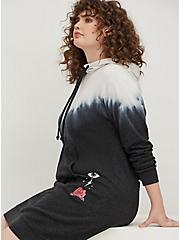 Plus Size LoveSick Sweatshirt Dress - Cozy Fleece Bad Decision Tie Dye Black , DEEP BLACK, alternate