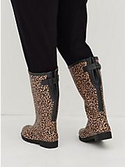 Plus Size Water Resistant Knee-High Rain Boot - Rubber Leopard (WW), LEOPARD, alternate