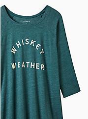 Classic Fit Raglan Tee - Triblend Jersey Whiskey Weather Green, BOTANICAL GARDEN, alternate