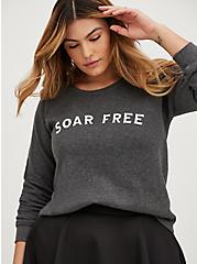 Tunic Sweatshirt - Cozy Fleece Soar Free Charcoal, CHARCOAL, alternate