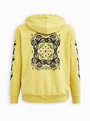Plus Size Lace-Up Hoodie - Cozy Fleece Butterfly Yellow, YELLOW, hi-res