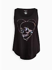 Plus Size Heart Skull Tank - Performance Cotton Black, DEEP BLACK, hi-res
