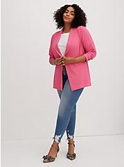 Plus Size Longline Blazer - Crepe Pink , PINK, alternate