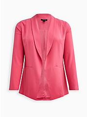 Plus Size Longline Blazer - Crepe Pink , PINK, hi-res