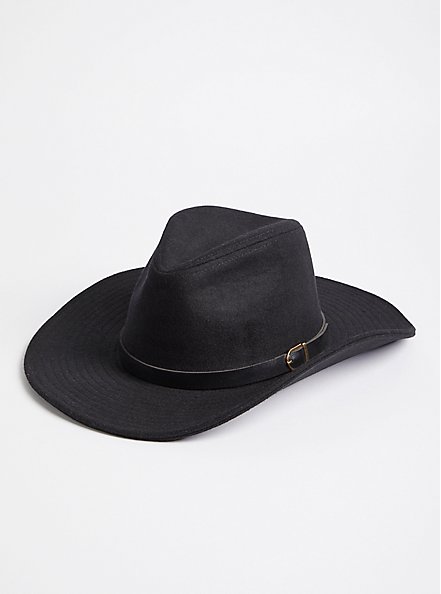 Panama Hat - Black Wool, BLACK, alternate
