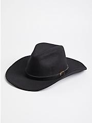 Plus Size Panama Hat - Black Wool, BLACK, alternate