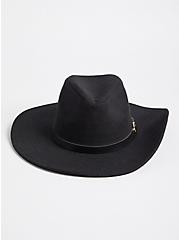 Plus Size Panama Hat - Black Wool, BLACK, alternate