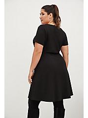 Plus Size Skater Dress - Ultra Soft Fleece Black, DEEP BLACK, alternate