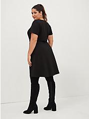 Plus Size Skater Dress - Ultra Soft Fleece Black, DEEP BLACK, alternate