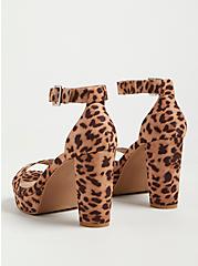 Plus Size Platform Tapered Heel Shoe - Faux Suede Leopard (WW), LEOPARD, alternate