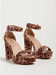 Platform Tapered Heel Shoe - Faux Suede Leopard (WW), LEOPARD, hi-res
