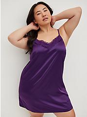 Plus Size Sleep Dress - Dream Satin Purple, PURPLE, hi-res