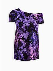 Off Shoulder Sleep Tunic - Super Soft Tie Dye Purple, MULTI, hi-res