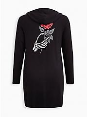 Plus Size Hooded Tunic Dress - Dream Fleece Rose Black, DEEP BLACK, hi-res
