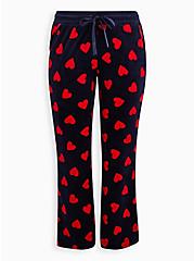 Plus Size Bootcut Sleep Pant - Velour Hearts Navy & Red, MULTI, hi-res