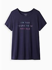 Plus Size Everyday Tee - Signature Jersey Navy Too Young, PEACOAT, hi-res