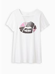 Plus Size Destructed Tee - Lips White, BRIGHT WHITE, hi-res
