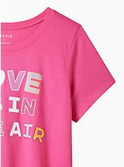 Plus Size Everyday Tee - Signature Jersey Love Is In The Air Pink, PINK, alternate