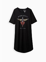 Plus Size T-Shirt Dress - Jersey Bon Jovi Black, BLACK, hi-res