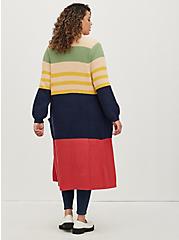 Plus Size Duster Cardigan - Mix Yarn Color Block, MULTI, alternate