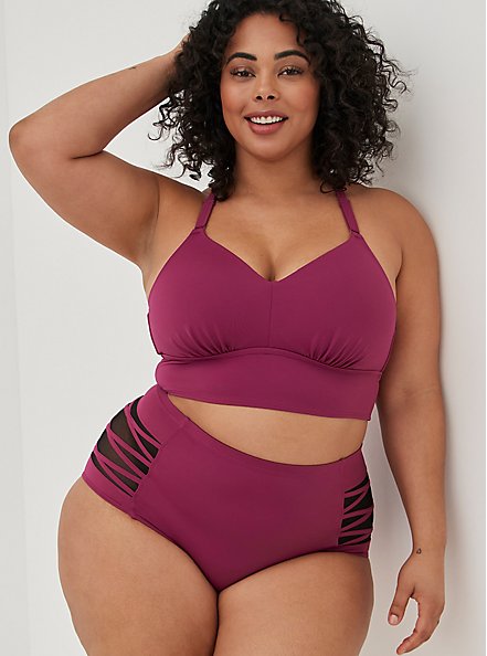 Wire Free Swim Top - Berry with 360° Back Smoothing™, RASPBERRY RADIANCE-PINK, alternate