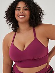 Plus Size Wire Free Swim Top - Berry with 360° Back Smoothing™, RASPBERRY RADIANCE-PINK, hi-res