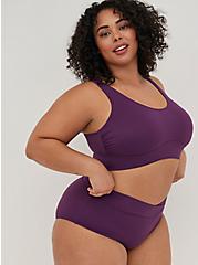 Plus Size Wrap Waist Swim Brief - Purple, PLUM PURPLE, alternate